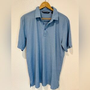 Travis Mathew Polo Shirt Mens Large Blue Pima Cotton Golf Performance Casual